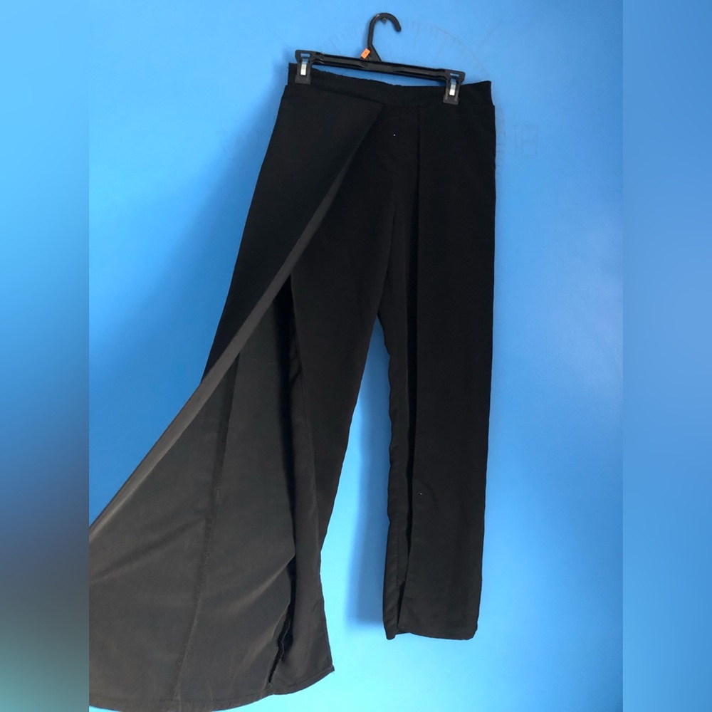 Black pants with sexy slit